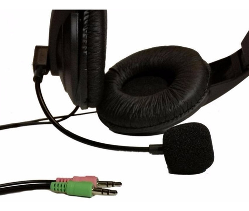 Audífonos Con Micrófono Omega Diadema En Cuero Auriculares