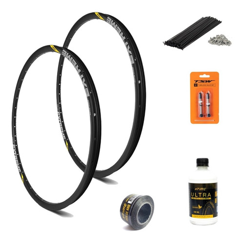 Aro 29 Vzan Extreme Pro Kit Tubeless Fita Raios Selante