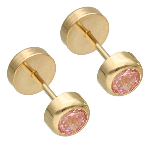 Aros Abridores Bebe Oro 18kts Tubo C/cubic 5mm Ch-793