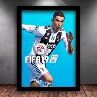 Quadro Decorativo Fifa 19 Cr7 Xbox Ps4 Gamer Geek 43x33cm