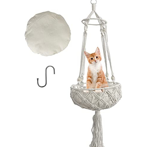 Muyg Hamaca De Macramé Para Gatos, Cama Colgante Bohemia Par