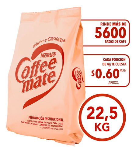 22.5 Kg Coffe Mate Nestle Sustituto De Crema En Polvo Costal