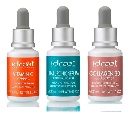 Kit Antiedad Idraet X3 Acido Hialuronico Vitamina C Colageno