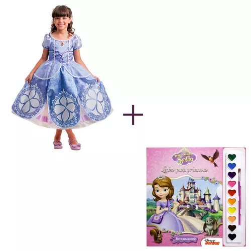 Vestido Princesa Sofia Fantasia Infantil Luxo Festa G