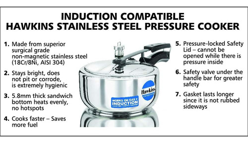 Hawkins Hawkins Stainless Steel Induction Compatible Pres...