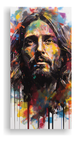 40x20cm Cuadro Abstracto Jesucristo Simetría Moderna Bastid