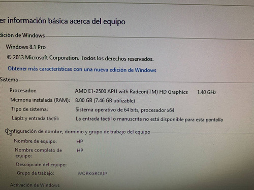 Hp All In One 205 G 8g Ram 320gb Dd (Usado)