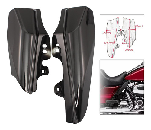 Negro Mid-marco Deflector De Aire Compatible Para Harley 