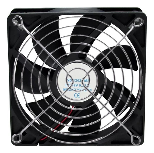 Ventilador Cooler Ventoinha Com Grade 120x120x25 12v