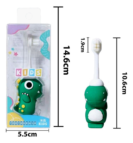 3 Pz Cepillos Entrenadores Bebes Con Forma De Dinosaurio