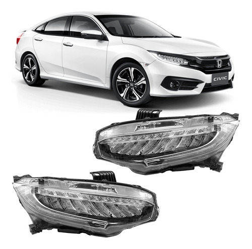 Par Farol Honda Civic G10 2017 2020 2021 Touring Led Novo