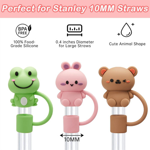 Tapas De Silicona De Paquete Reutilizables Para Popotes 5pcs