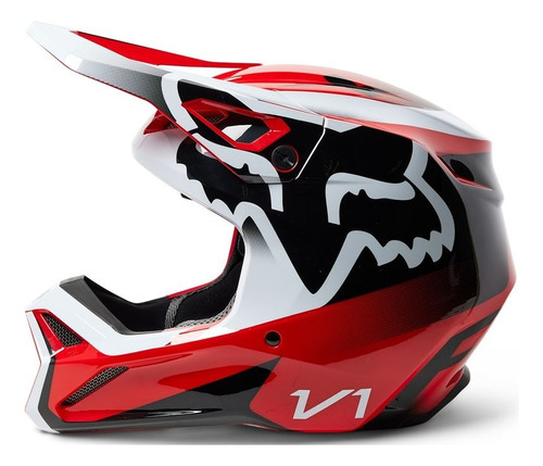 Casco Fox V1 Leed Rojo Negro Blanco Motocross Utv Atv Dompa 