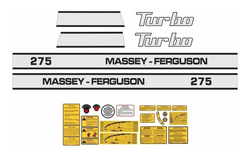 Adesivo Trator Massey Ferguson Mf 275 Turbo + Etiqueta Mk
