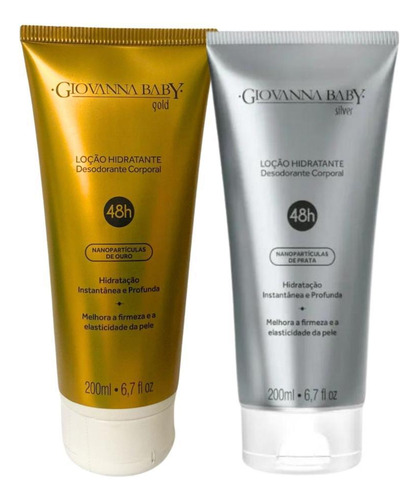  Kit Loção Hidratante Giovanna Baby Gold E Silver 200ml