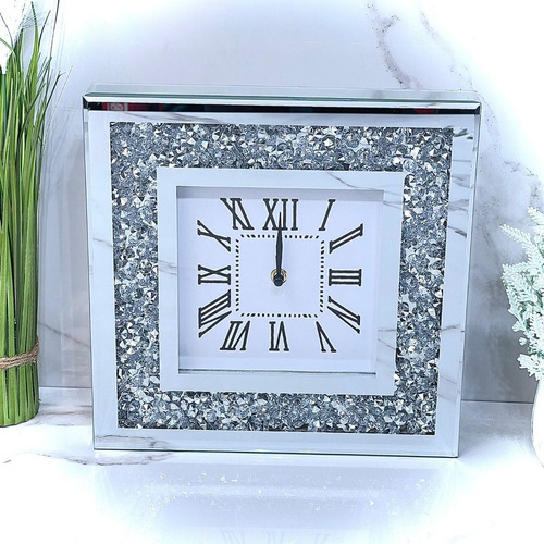 Reloj De Pared Espejado Largo 30cm X Alto 30cm X Ancho 5cm