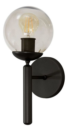 Arandela Luminalux La Linda Ball Jabuticaba Decoração Home L Cor Preto Com Globo Fumê