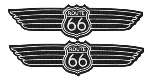 Parche Para Ropa Patchpros Mxrue-002-4 Termoadhesivo Color Negro Route 66 Estampado 2 U