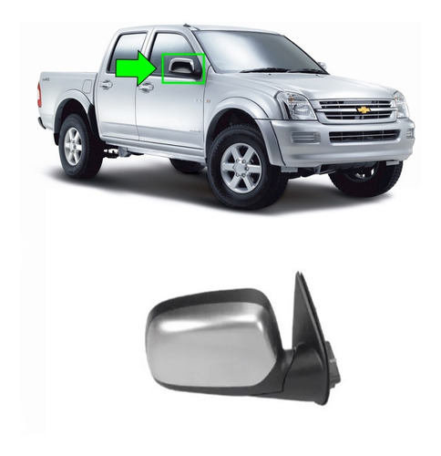 Espejo Derecho Chevrolet Dmax 2005 Al 2014 Manual-cromado