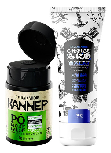 Balm De Tatuagem Choice Bro + Pó Modelador Kannep Embaixador