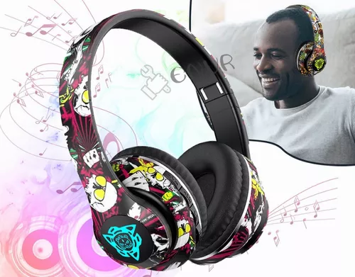 Comprar Auriculares Bluetooth Inalambricos Diadema con Micrófono Grafiti  Dorado