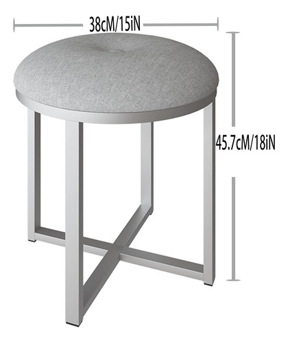 Taburete De Tocador Redondo Silla De Maquillaje, Taburete