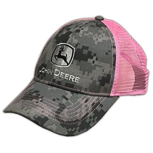 John Deere Digital Camo With Pink Mesh Snapback Hat 8d2bh