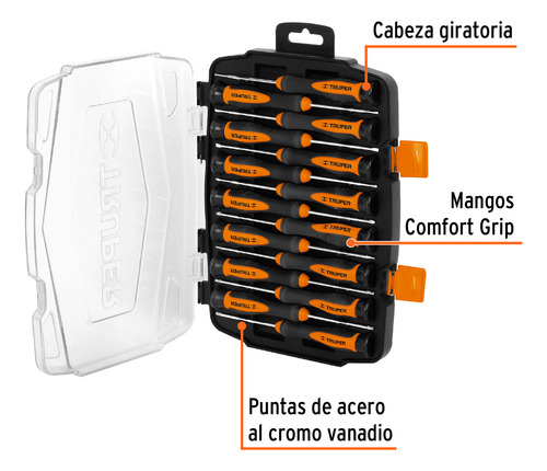 Juego 15 Desarmadores De Joyero De Precision Truper 14157
