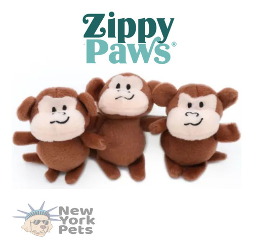 Brinquedo Pelúcia Zippypaws Burrow Banana E Macaco Para Cães