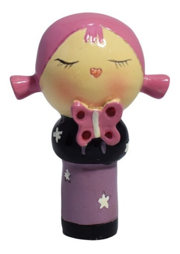 Kokeshi Muñeca Japonesa De Madera Rosa 7,5cm Varios Modelos