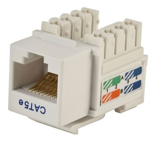 Imagen 1 de 6 de Jack Rj45 Cat5e Blanco X 1 Unidad Dracma
