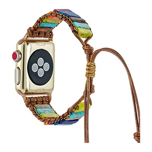 Chakra Jasper Energy Handmade Apple Watch Band Natural Stone