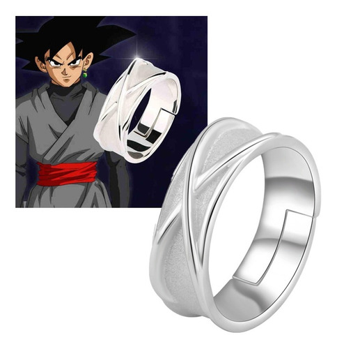 Anillo De Dedo Super Negro Goku Son Tiempo Plata