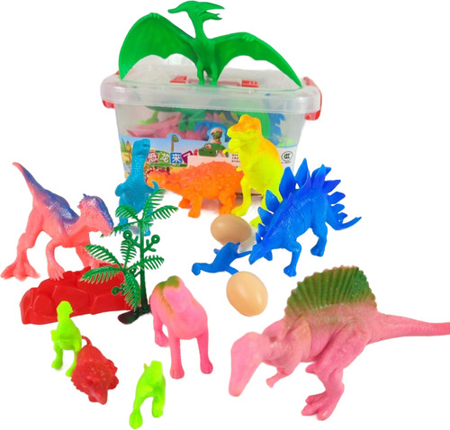 Juguete Dinosaurios Set Maleta + 10 Dinosaurios 