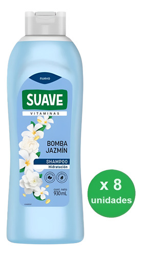 Shampoo Suave Bomba Jazmín 930ml X 8un - Glas