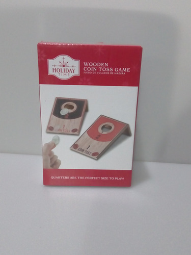 Juego Navideño Wooden Coin Toss Game Holiday Time Nuevo (Usado)
