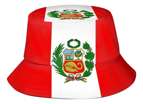 Sombrero De Cubo Con Bandera De Perú A La Moda, Sombrero De 