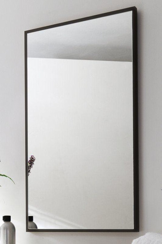 Espejo Rectangular 50 X 70cm Con Marco De Metal Marco Negro