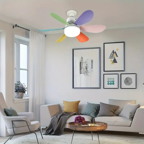 2 Piezas Ventilador Techo Abanico Luz Led 3 Tonos C/control