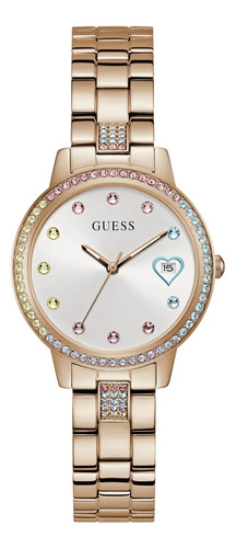 Reloj Guess Three Of Hearts Dama Oro Rosa Gw0657l3