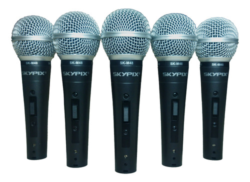 Kit 5 Microfones Profissionais De Mão Sk-m48-5 - Skypix