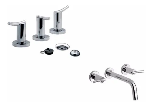 Set Griferias Fv Libby Lever Bidet Lavatorio Pared Ba o Kit