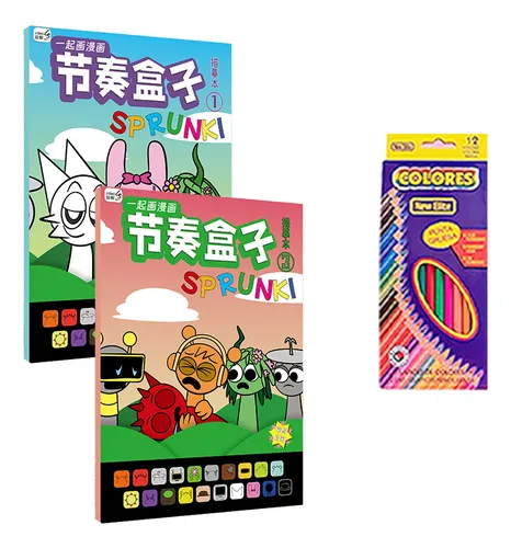 Libro De Dibujo Infantil Sprunki Para Colorear, 2 Unidades+p