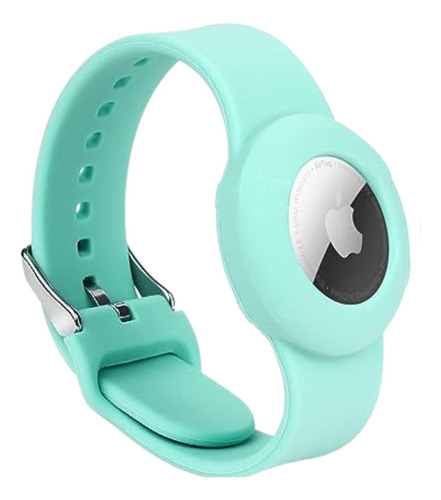 Pulseira Bracelete Silicone Compatível Para Airtag Rastreado Cor Verde/Água