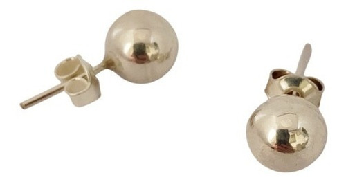 Aros Bolita Pelotitas De Plata Fina 8mm De Diámetro.