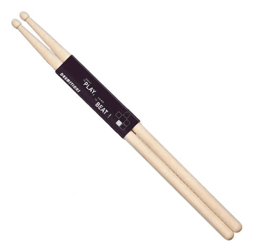 Par De Baquetas Madera De Arce P/ Baterista Punta De Madera Beige 5b
