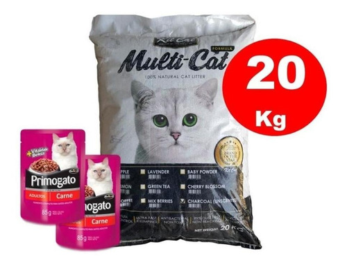 Arena Sanitaria Aglomerante Kit Cat Aroma Lavanda 20kg