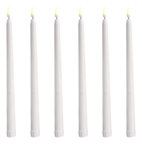 1 Velas Eléctricas De Varilla Larga Led, 6 Unidades .