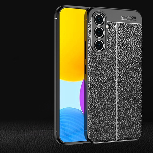 Estojo Para Samsung M14 Silicone Litchi Com Membrana De