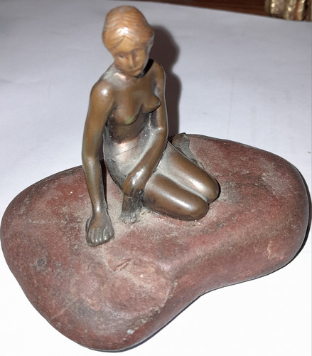 Miniatura Bronce Macizo La Sirenita Copenhague 5 Cm Sin Base